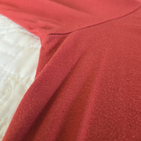 LOGO by Lori Goldstein Solid Swing Top Double V Neck Slouchy Fall Orange‎ 1X - Picture 8 of 14